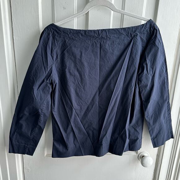 COS Long Sleeve Tie Shoulder Blouse Navy Blue - Picture 7 of 7
